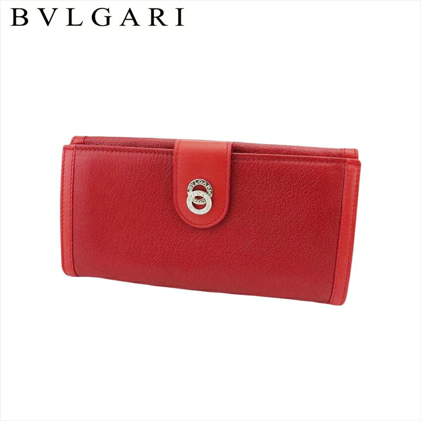 【雨季得SALE★21％OFF引き換え証】ブル小峡谷 BVLGARI 長札入れ ドッピオトンド 赤いこと しろがね色 レディース 中古 ブランド名 御機嫌ブランド名 ヴィンテージ