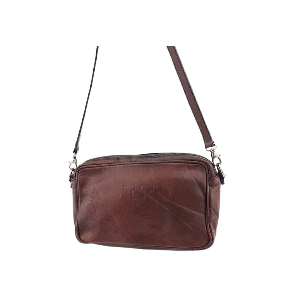 【週日制限事項SALE★24％OFF引き換え証】ヒロフ HIROFU ショルダーバッグ H目じるし 赤銅色 しろがね色 レディース 中古 ブランド名 御機嫌ブランド名 ヴィンテージ
