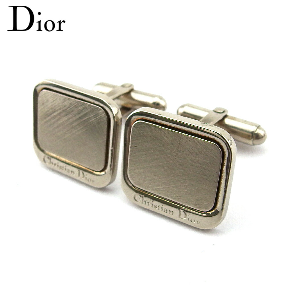 【雨季得SALE★21％OFF引き換え証】クリスチャンディオール Dior 折り返し ロゴタイプ スウィヴル式 しろがね色 メンズ 中古 ブランド名 御機嫌ブランド名 ヴィンテージ