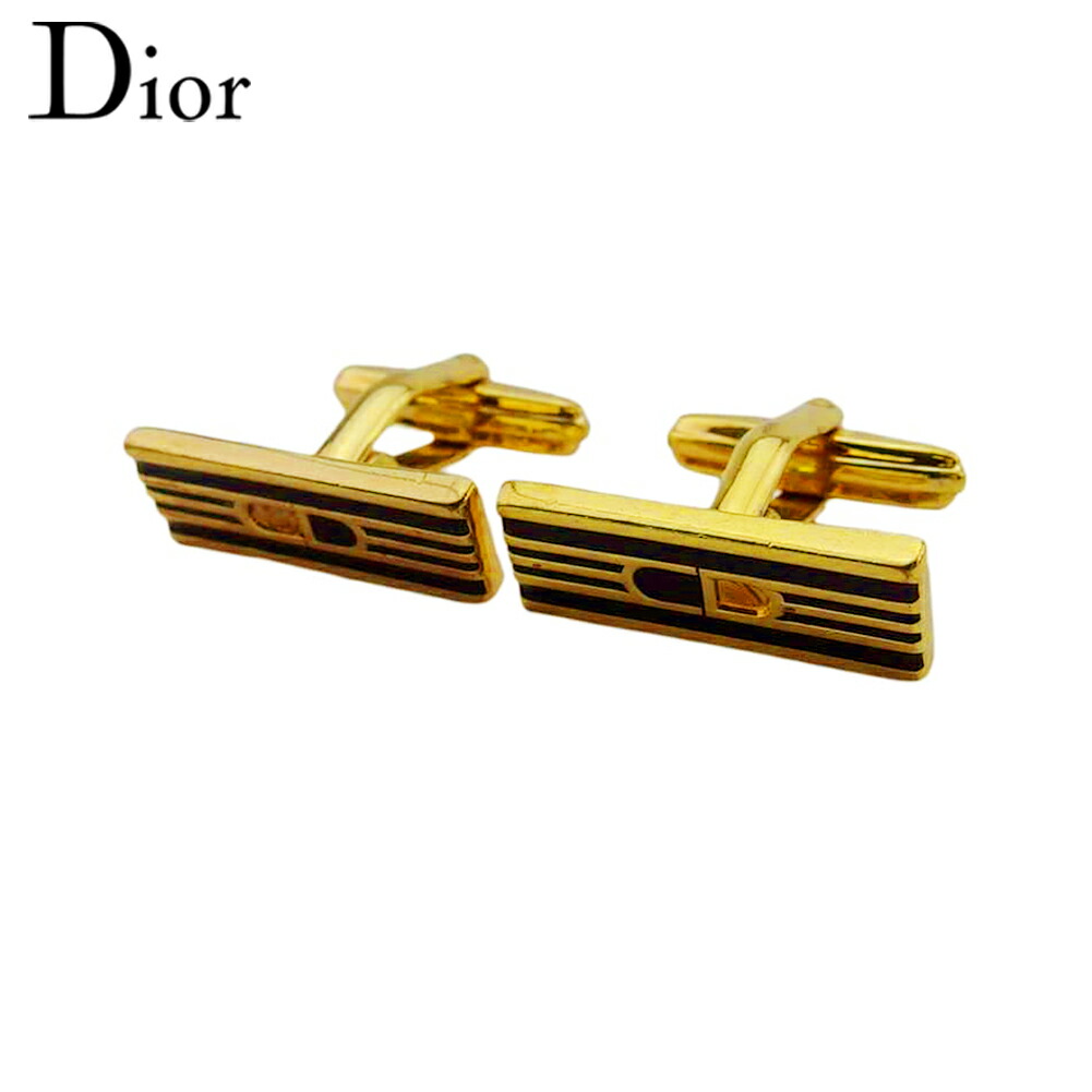 【百貨店SALE★最大限度50％OFF】クリスチャンディオール Dior 折り返し CD見澄ます スウィヴル式 ゴールド 黒いこと メンズ 中古 ブランド名 ご機嫌ブランド名 ヴィンテージ