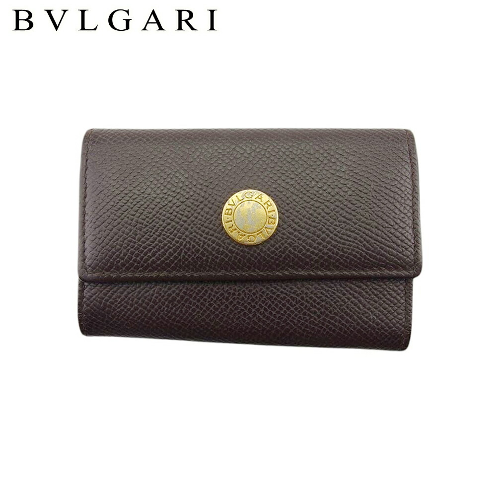 【お買い物マラソン★30％OFFクーポン】ブルガリ BVLGARI キーケース クラシコ ロゴボタン ブラウン ゴールド メンズ 中古 ブランド ハイブランド ヴィンテージ 14,655円