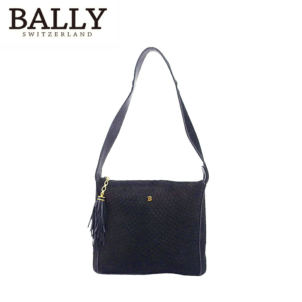 【新生活応援★29％OFFクーポン】バリー BALLY ショルダーバッグ キルティング Bマーク タッセル ブラック ゴールド メンズ 中古 ブランド ハイブランド ヴィンテージ