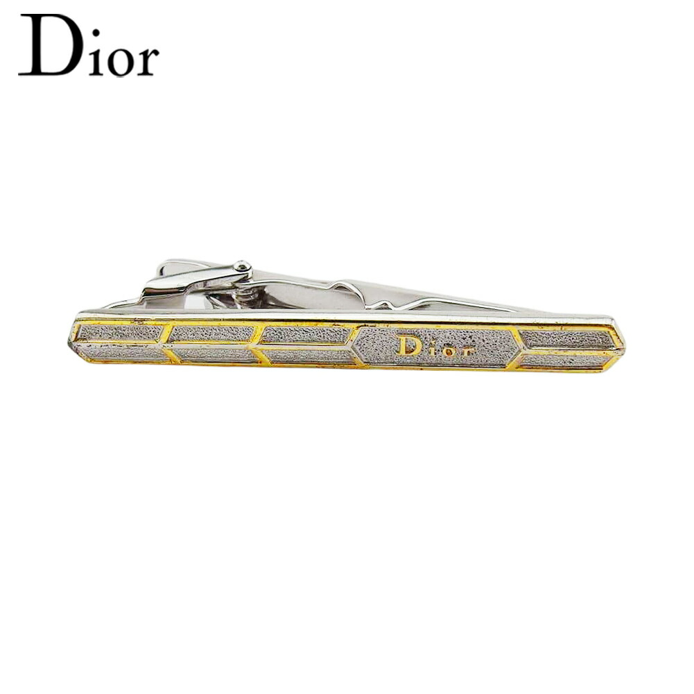 【Fashion Special Fair★24％OFFクーポン】ディオール Dior タイピン ロゴ ワニロ式 シルバー ゴールド メンズ 中古 ブランド ハイブランド ヴィンテージ