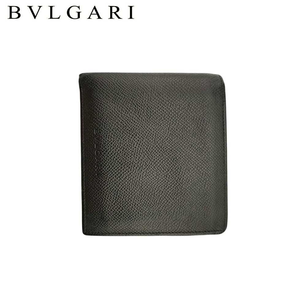 【月末BIG SALE★25％OFFクーポン】ブルガリ BVLGARI 二つ折り財布 クラシコ ロゴ ブラック メンズ 中古 ブランド ハイブランド ヴィンテージ｜ブランドデポ