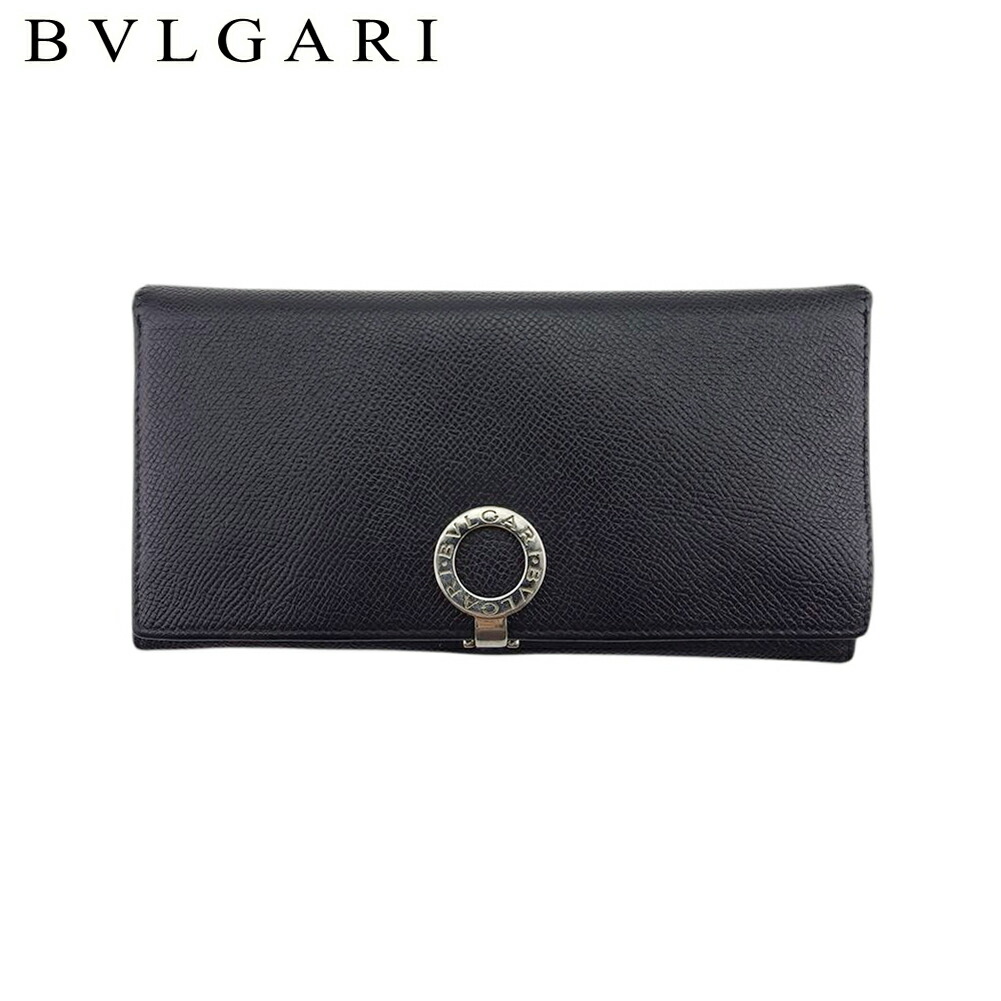 【雨季得SALE★21％OFF引き換え証】ブル小峡谷 BVLGARI 長札入れ ブルガリブルガリ 黒いこと しろがね色 レディース 中古 ブランド名 御機嫌ブランド名 ヴィンテージ