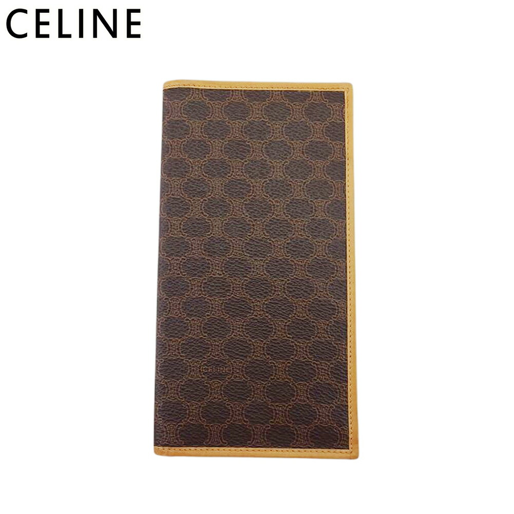 【雨季得SALE★21％OFF引き換え証】セリーヌ CELINE 紙入れ マカダム 赤銅色 ベージュ レディース 中古 ブランド名 御機嫌ブランド名 ヴィンテージ