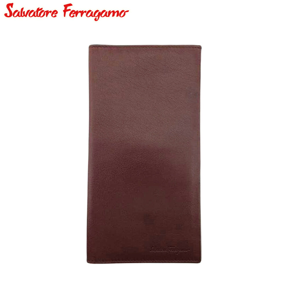 【雨季得SALE★21％OFF引き換え証】サルヴァトーレフェラガモ Salvatore Ferragamo 紙入れ ロゴタイプ 赤銅色 レディース 中古 ブランド名 御機嫌ブランド名 ヴィンテージ