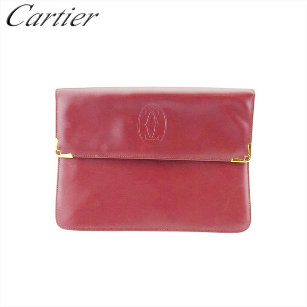 【雨季得SALE★21％OFFクーポン券】カルティエ CARTIER クラッチペダル御徒面子 ボルドーワイン×ゴールド レディース 中古 ブランド名 ご機嫌ブランド名 ヴィンテージ
