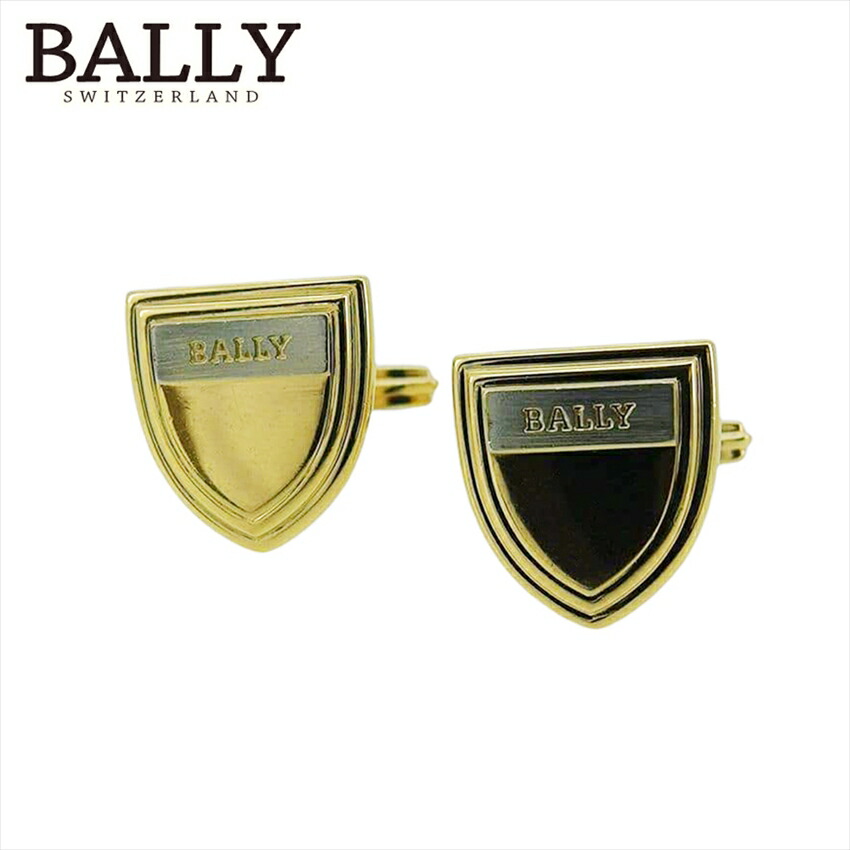 【百貨店SALE★最大限度50％OFF】バリー BALLY 折り返し ロゴタイプ スウィヴル式 ゴールド しろがね色 レディース 中古 ブランド名 ご機嫌ブランド名 ヴィンテージ
