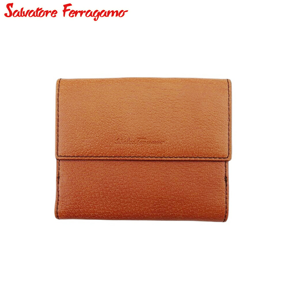 【雨季得SALE★21％OFF引き換え証】サルヴァトーレフェラガモ Salvatore Ferragamo 二つ折り札入れ 駱駝 メンズ 中古 ブランド名 御機嫌ブランド名 ヴィンテージ