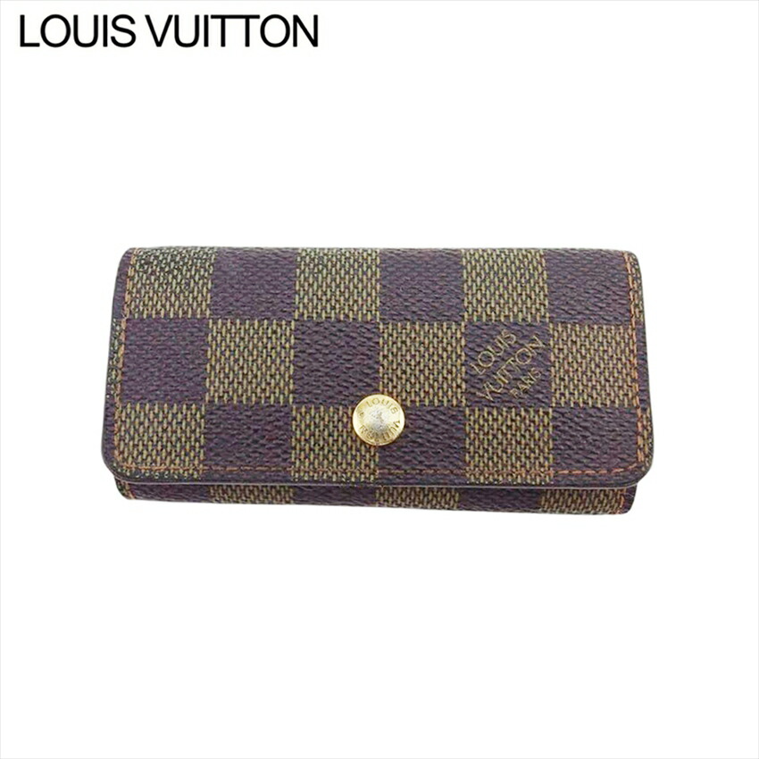 【Fashion Special Fair★29％OFFクーポン】ルイ・ヴィトン LOUIS VUITTON キーケース ダミエ ミュルティクレ4 ブラウン ベージュ ゴールド メンズ 中古 ブランド ハイブランド ヴィンテージ