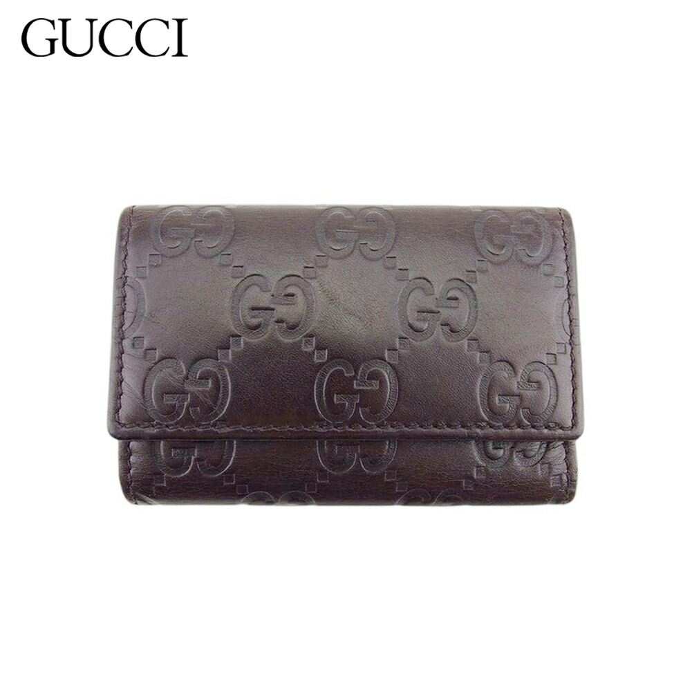 【お買い物マラソン★30％OFFクーポン】グッチ GUCCI キーケース グッチシマ ダークブラウン メンズ 中古 ブランド ハイブランド ヴィンテージ