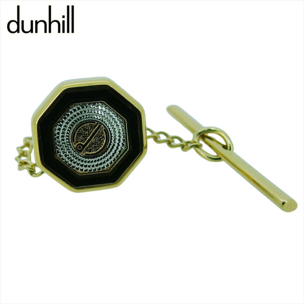 【お買い物マラソン★30%OFFクーポン】ダンヒル Dunhill タイピン dマーク 八角形 タイタック ゴールド シルバー ブラック レディース 中古 ブランド ハイブランド ヴィンテージ|ブランドデポ