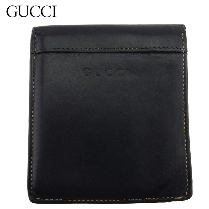【百貨店SALE★最大限度50％OFF】グッチ GUCCI 紙入れ ロゴタイプ 黒いこと メンズ 中古 ブランド名 ご機嫌ブランド名 ヴィンテージ