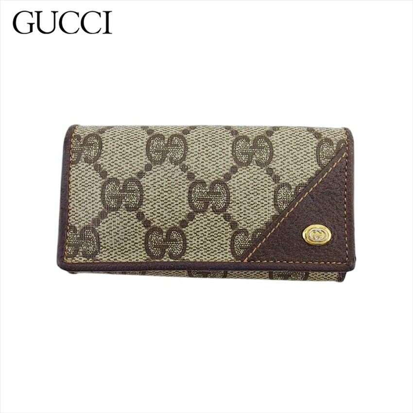 【お買い物マラソン★30%OFFクーポン】グッチ GUCCI キーケース GGプラス アクセサリーコレクション ベージュ×ブラウン×ゴールド レディース 中古 ブランド ハイブランド ヴィンテージ|ブランドデポ