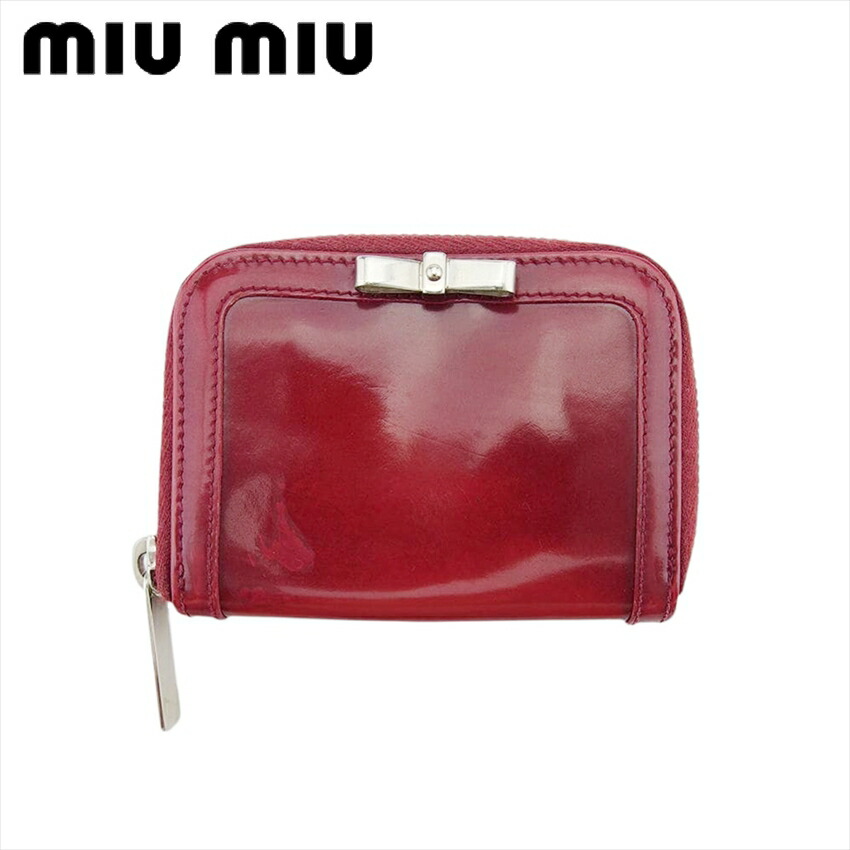【お買い物マラソン★30％OFFクーポン】ミュウミュウ MIUMIU コインケース ボルドー レディース 中古 ブランド ハイブランド ヴィンテージ