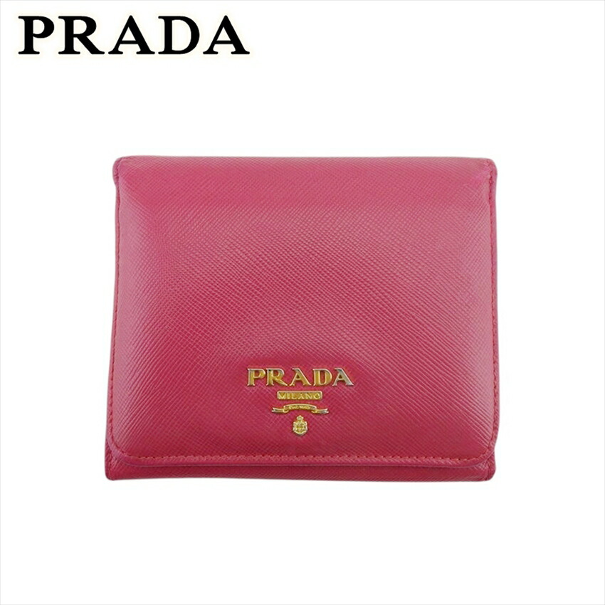 楽天市場】プラダ PRADA 三つ折り財布 レザー ピンク レディース 送料  