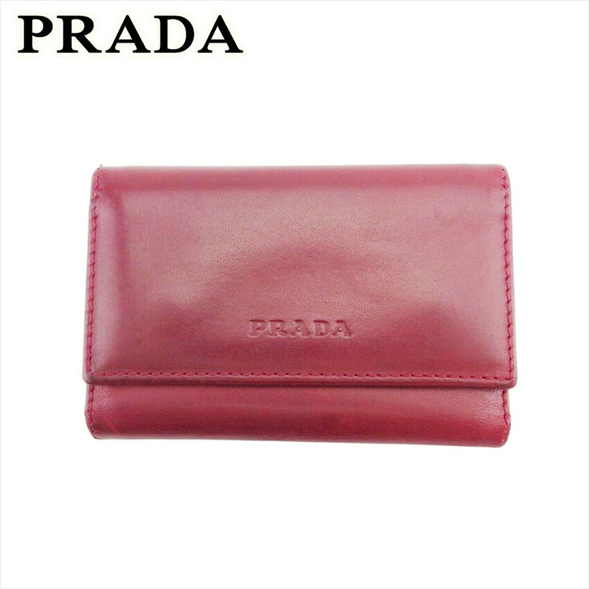 楽天市場】PRADA プラダ レザー キーケース ピンク【中古】PRADA