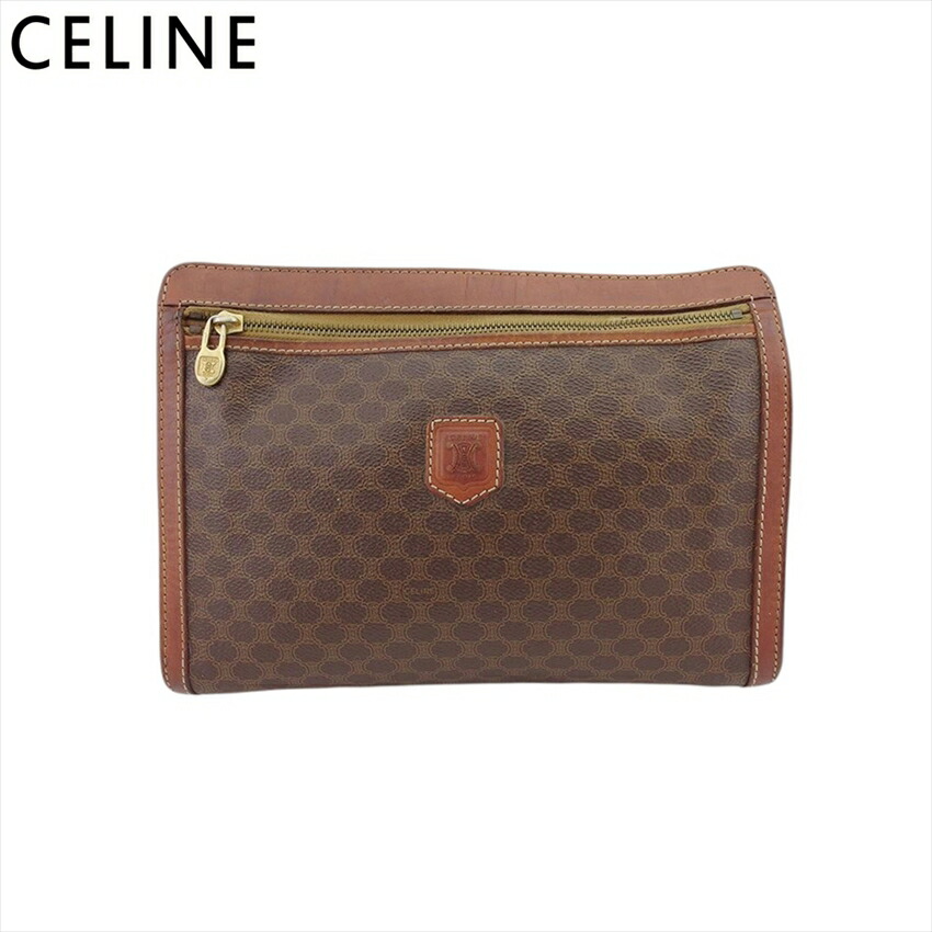 【雨季得SALE★21％OFFクーポン券】セリーヌ CELINE クラッチペダル御徒面子 マカダム マカダム 赤銅色 レディース 中古 ブランド名 ご機嫌ブランド名 ヴィンテージ