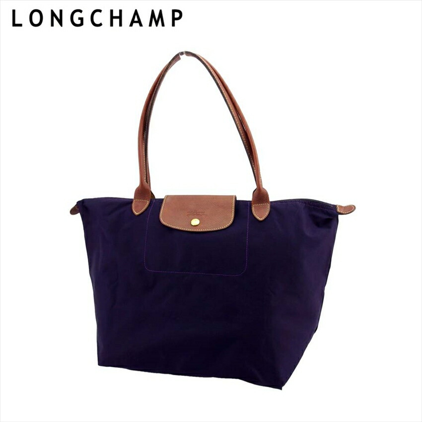 【お買い物マラソン★30%OFFクーポン】ロンシャン Longchamp トートバッグ ルプリアージュ パープル ブラウン ゴールド メンズ 中古 ブランド ハイブランド ヴィンテージ|ブランドデポ