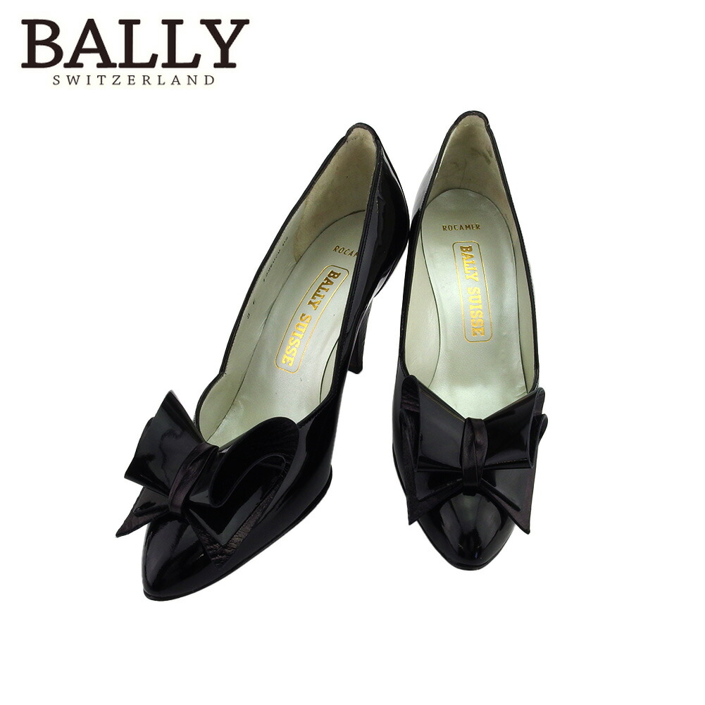 【百貨店SALE★最大限度50％OFF】バリー BALLY パンプス シュロの葉 ♯3E ポインテッドトゥ 黒いこと メンズ 中古 ブランド名 ご機嫌ブランド名 ヴィンテージ