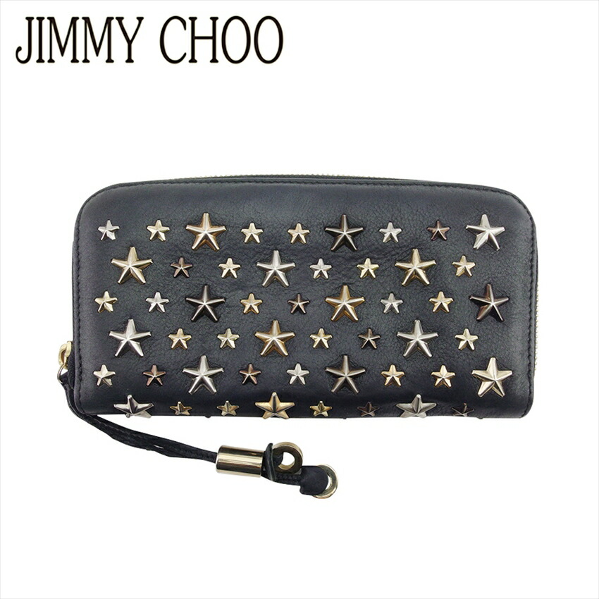 ★美品★ JIMMY CHOO ジミーチュウ 長財布 スタッズ シルバー 正規品】JIMMY CHOO ジミーチュウ白財布 シルバー⭐スタッズ白