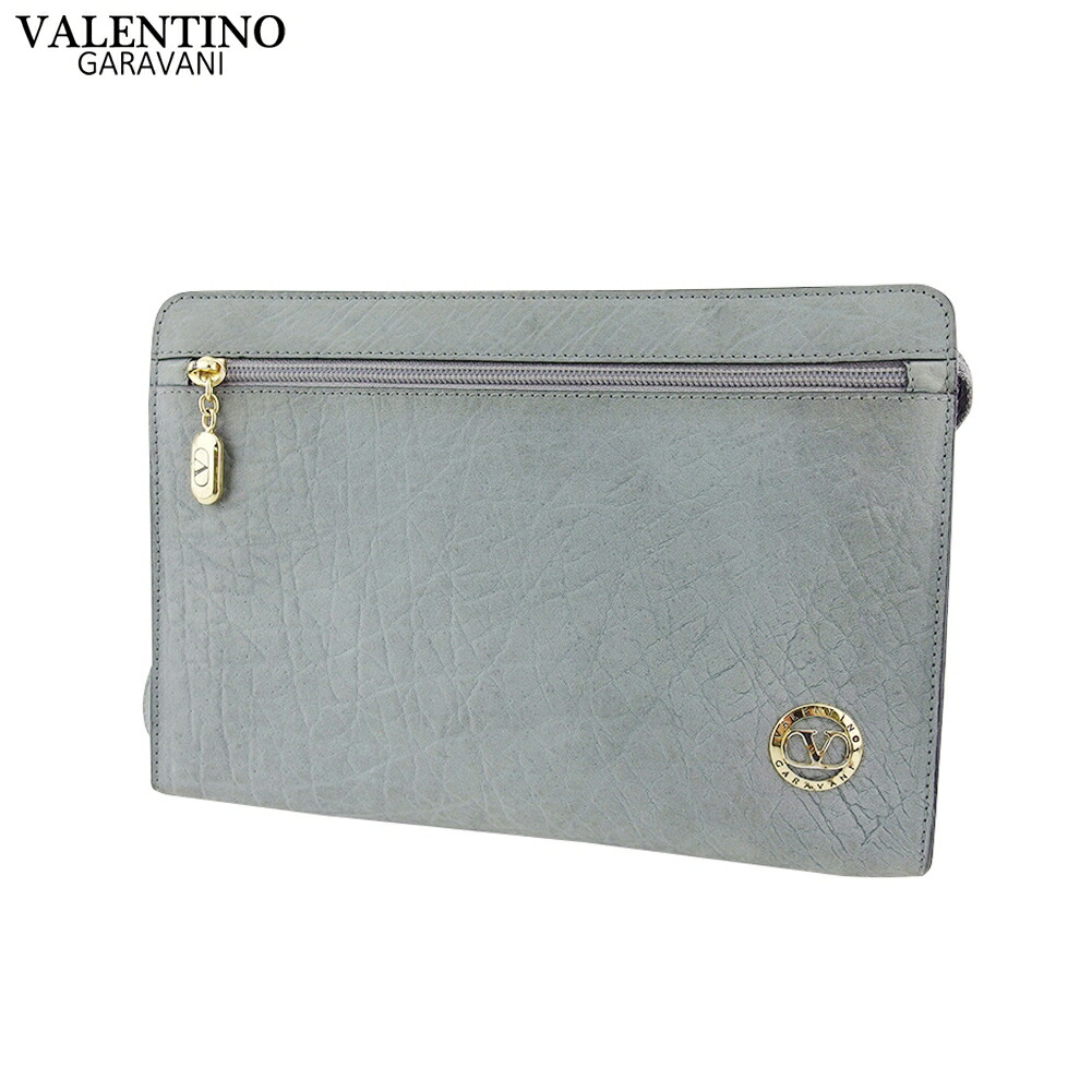 【雨季得SALE★21％OFFクーポン券】ヴァレンティノ・ガラヴァーニ Valentino Garavani クラッチペダル御徒面子 V目じるし 薄墨色 薄墨色 ゴールド メンズ 中古 ブランド名 ご機嫌ブランド名 ヴィンテージ