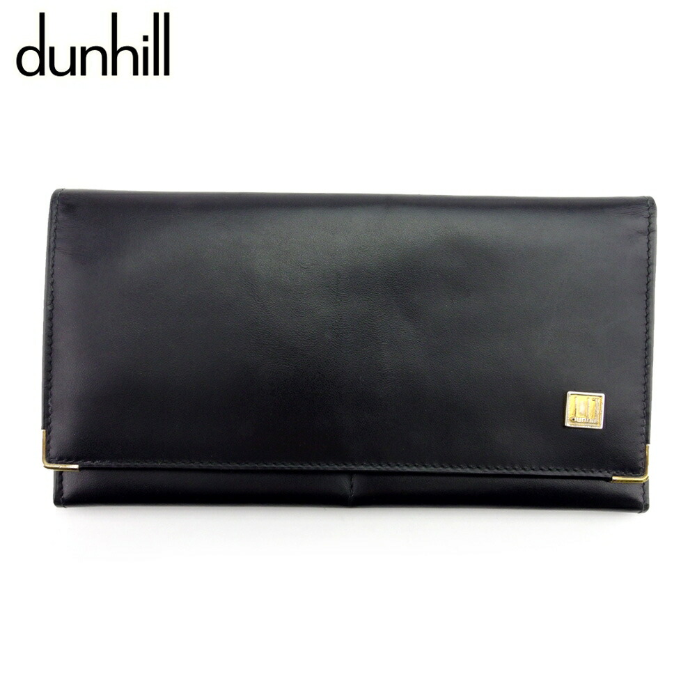 【決算前SALE★50％OFF引き換え証】ダン吸血鬼 Dunhill 長札入れ 黒いこと メンズ 中古 ブランド名 ご機嫌ブランド名 ヴィンテージ バッグ・小物・ブランド雑貨-財布・ケース