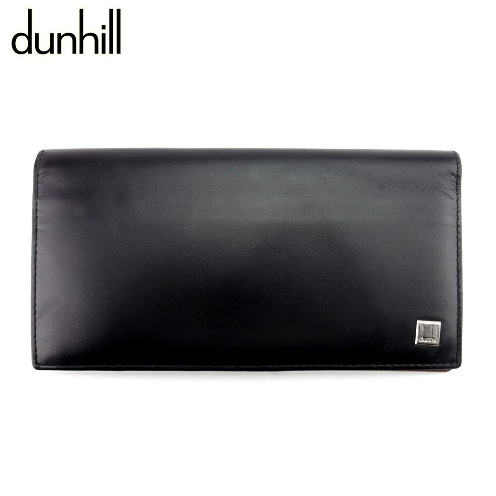 【お買い物マラソン★30％OFFクーポン】ダンヒル Dunhill 札入れ ブラック×ブラウン メンズ 中古 ブランド ハイブランド ヴィンテージ
