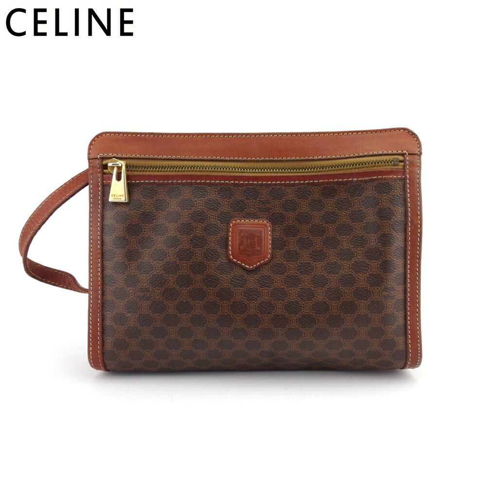 【雨季得SALE★21％OFFクーポン券】セリーヌ CELINE クラッチペダル御徒面子 マカダム マカダム 赤銅色 レディース 中古 ブランド名 ご機嫌ブランド名 ヴィンテージ