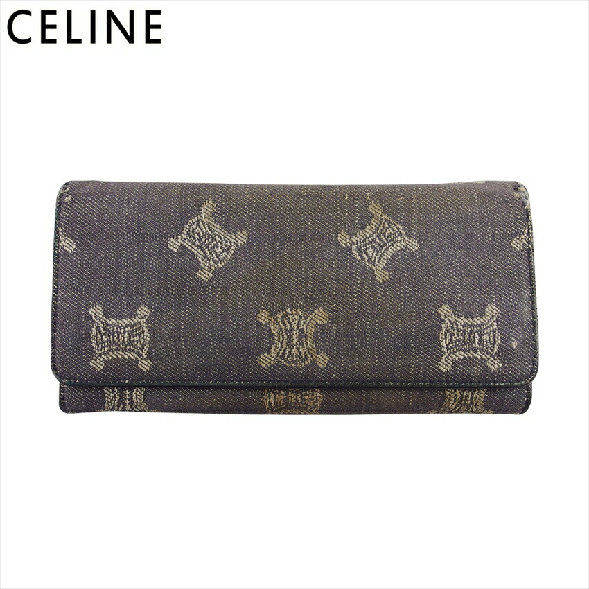 美品 正規品 箱付き セリーヌ CELINE 長財布 デニム マカダム ネイビー 楽天市場】【秋Sale】セリーヌ CELINE 長財布 マカダム ネイビー