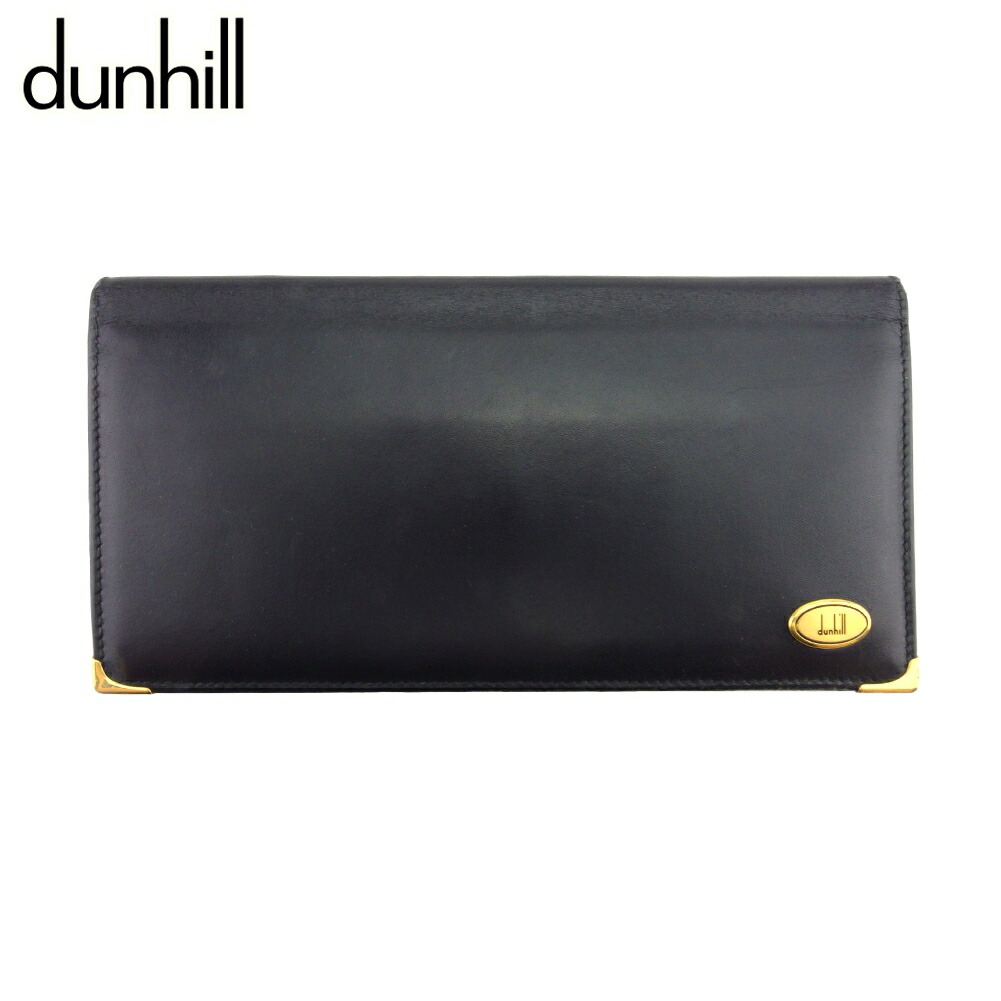 【お買い物マラソン★30%OFFクーポン】ダンヒル Dunhill 札入れ ブラック×ゴールド メンズ 中古 ブランド ハイブランド ヴィンテージ|ブランドデポ