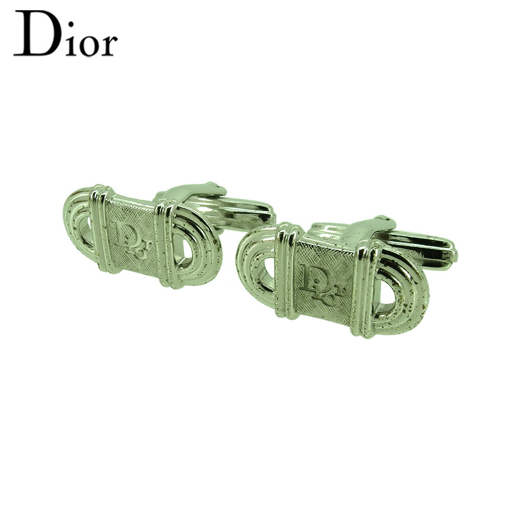 【雨季得SALE★21％OFF引き換え証】クリスチャンディオール Dior 折り返し ロゴタイプ スウィヴル式 しろがね色 レディース 中古 ブランド名 御機嫌ブランド名 ヴィンテージ
