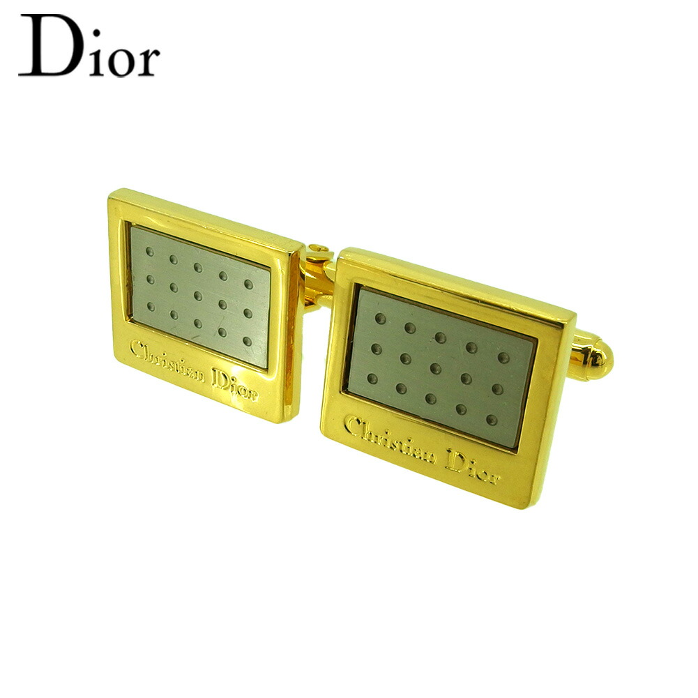 【雨季得SALE★21％OFF引き換え証】クリスチャンディオール Dior 折り返し ロゴタイプ スウィヴル式 ゴールド しろがね色 レディース 中古 ブランド名 御機嫌ブランド名 ヴィンテージ