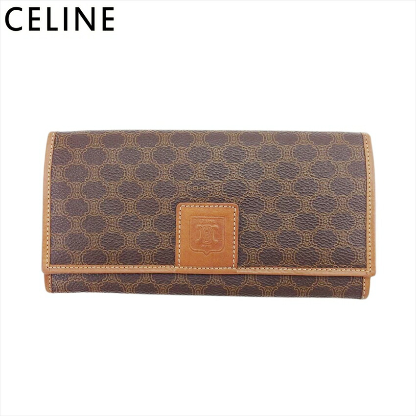 【お買い物マラソン★30％OFFクーポン】セリーヌ CELINE 二つ折り財布 マカダム マカダム ブラウン レディース 中古 ブランド ハイブランド ヴィンテージ｜ブランドデポ