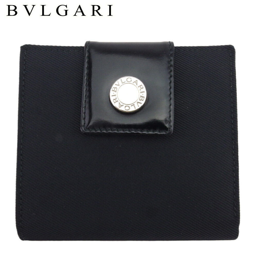 【土日BIG SALE★27％OFF引き換え証】ブル小峡谷 BVLGARI 二つ折り紙入れ ブルガリブルガリ 黒いこと メンズ 中古 ブランド名 ご機嫌ブランド名 ヴィンテージ