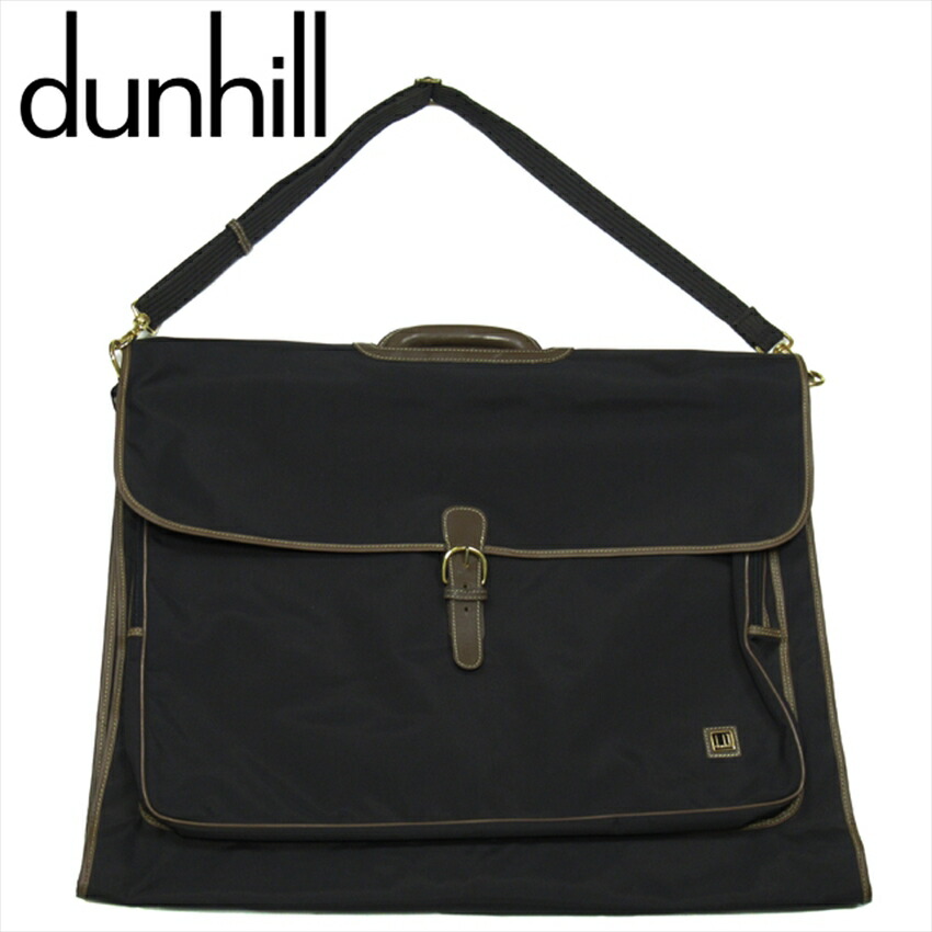 【お買い物マラソン★30％OFFクーポン】ダンヒル Dunhill ガーメントバッグ ロゴプレート ブラック ブラウン ゴールド メンズ 中古 ブランド ハイブランド ヴィンテージ