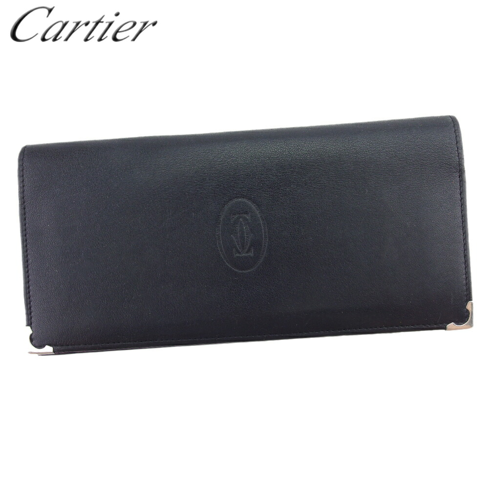 【Fashion Special Fair★24％OFFクーポン】カルティエ CARTIER 長財布 マストライン ブラック　ワイン メンズ 中古 ブランド ハイブランド ヴィンテージ 16,616円