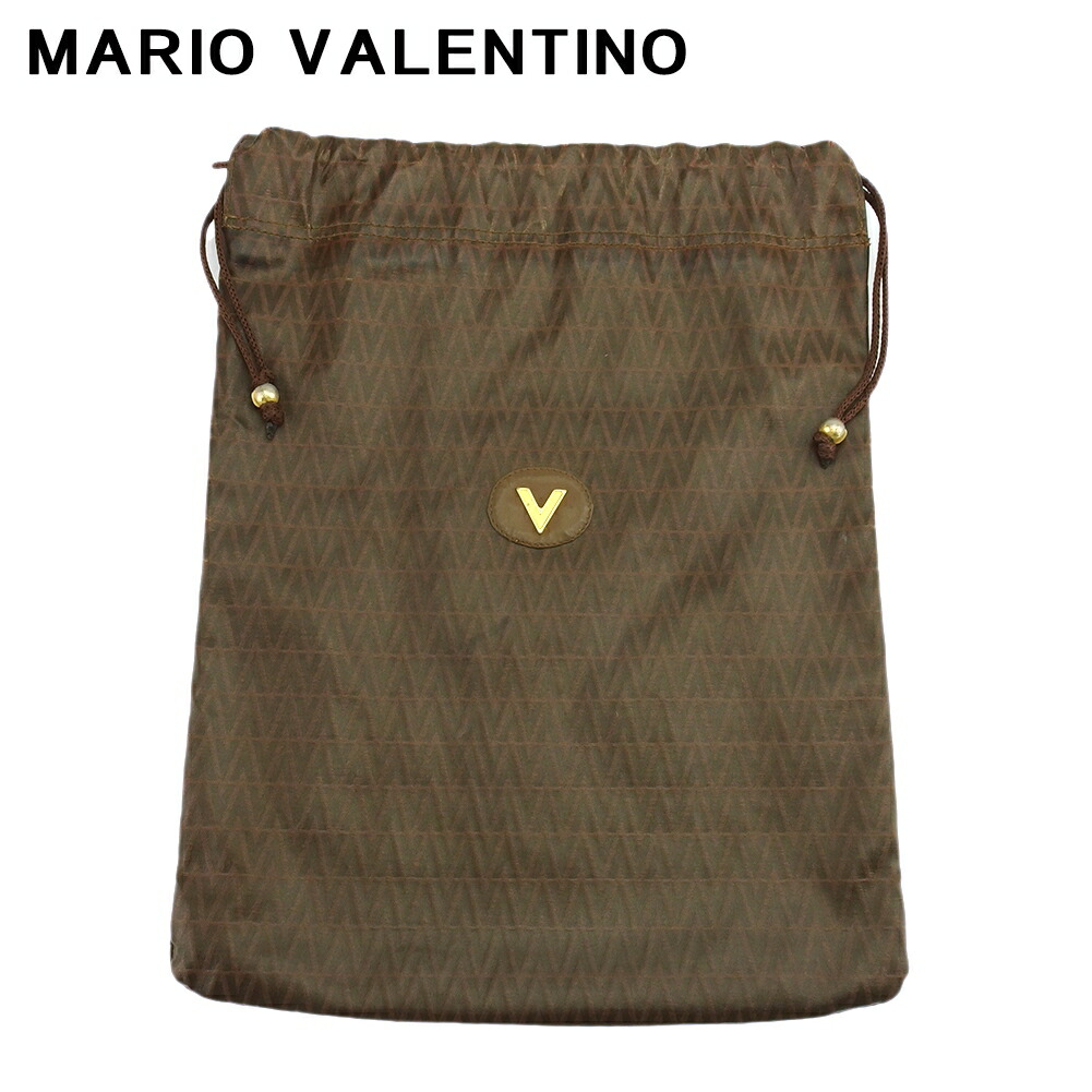 【百貨店SALE★最大限度50％OFF】マリオ・ヴァレンティノ MARIO VALENTINO 合切袋 ロゴタイプ 赤銅色 ゴールド レディース 中古 ブランド名 ご機嫌ブランド名 ヴィンテージ