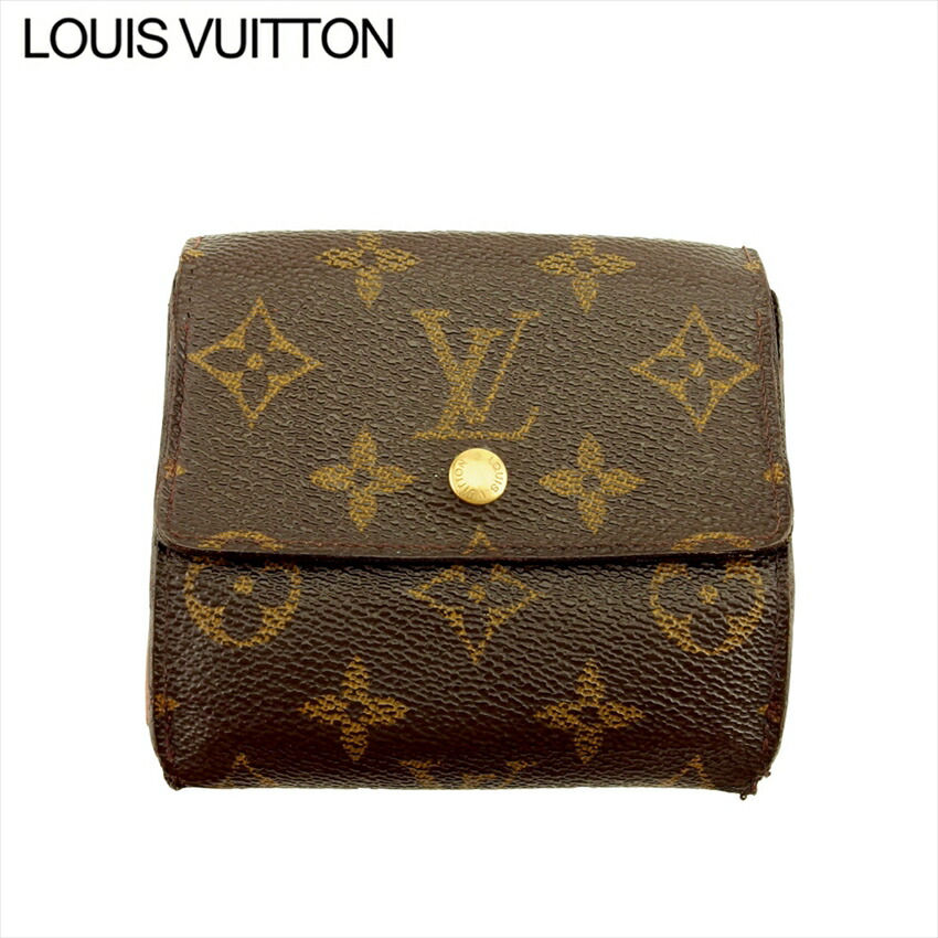 【新生活応援★29％OFFクーポン】ルイ・ヴィトン LOUIS VUITTON 二つ折り財布 モノグラム ポルトモネビエカルトクレディ ブラウン ベージュ ゴールド レディース 中古 ブランド ハイブランド ヴィンテージ
