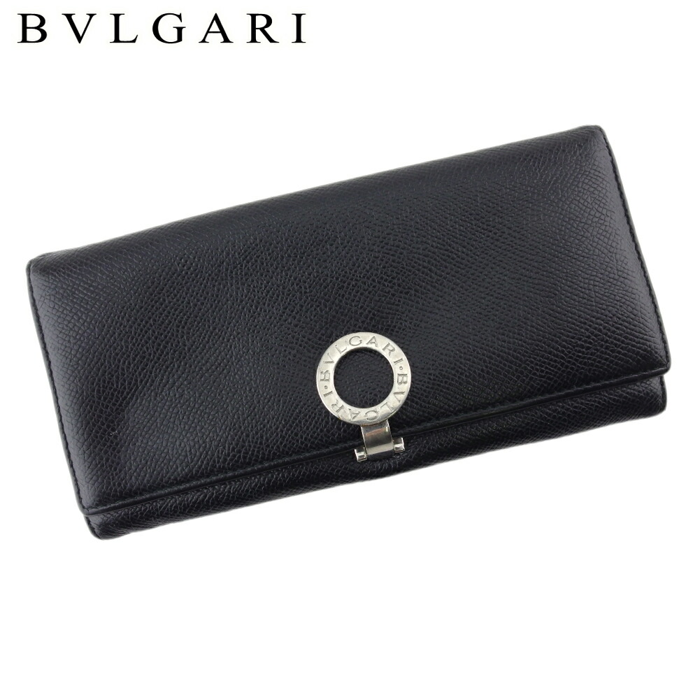 【お買い物マラソン★30％OFFクーポン】ブルガリ BVLGARI 長財布 ブルガリブルガリ ブラック シルバー メンズ 中古 ブランド ハイブランド ヴィンテージ 18,183円