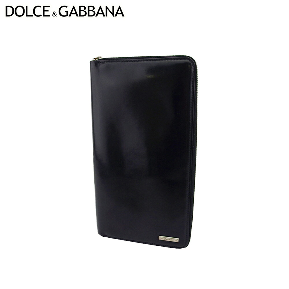 【お買い物マラソン★30％OFFクーポン】ドルチェアンドガッバーナ DOLCE&GABBANA 長財布 ロゴプレート ドルガバ ブラック シルバー メンズ 中古 ブランド ハイブランド ヴィンテージ｜ブランドデポ