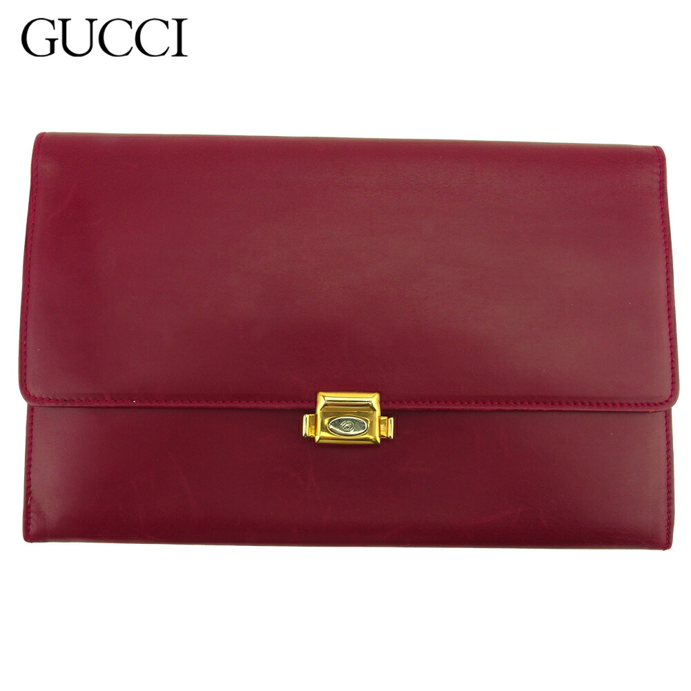 【雨季得SALE★21％OFF引き換え証】グッチ GUCCI クラッチペダル御徒面子 ダブルG 年寄りのグッチ 赤いこと ゴールド しろがね色 メンズ 中古 ブランド名 御機嫌ブランド名 ヴィンテージ