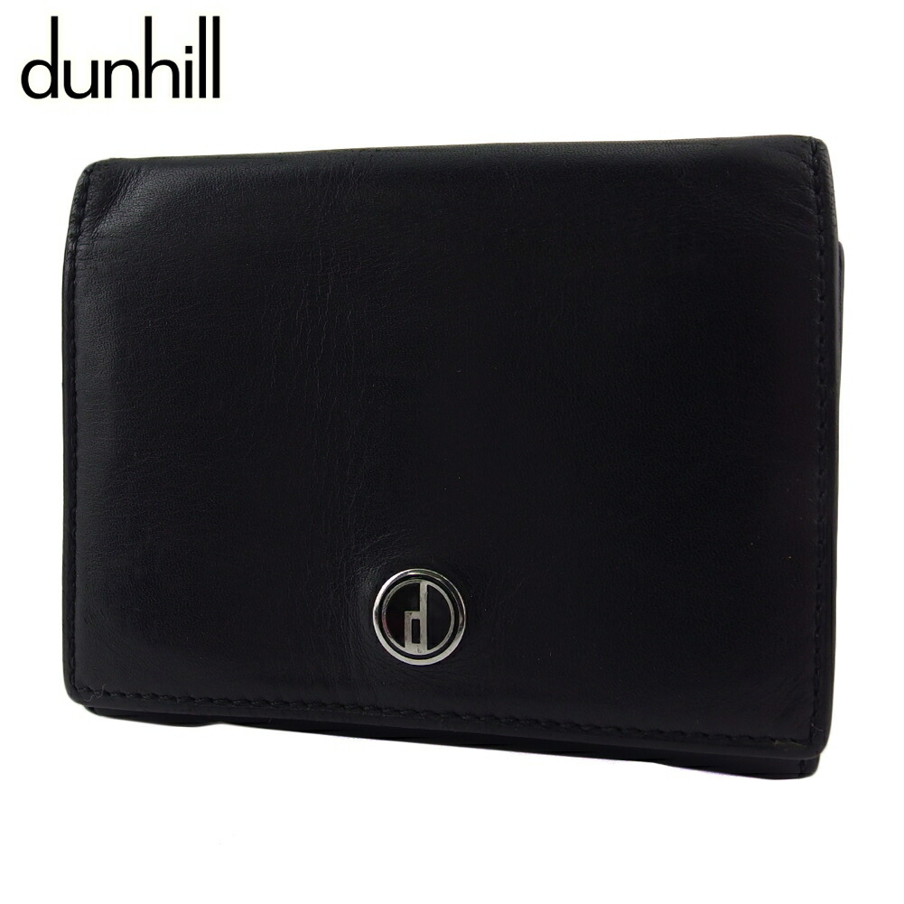 【百貨店SALE★最大限度50％OFF】ダン吸血鬼 Dunhill コインケース 世紀マン 黒いこと しろがね色 レディース 中古 ブランド名 ご機嫌ブランド名 ヴィンテージ