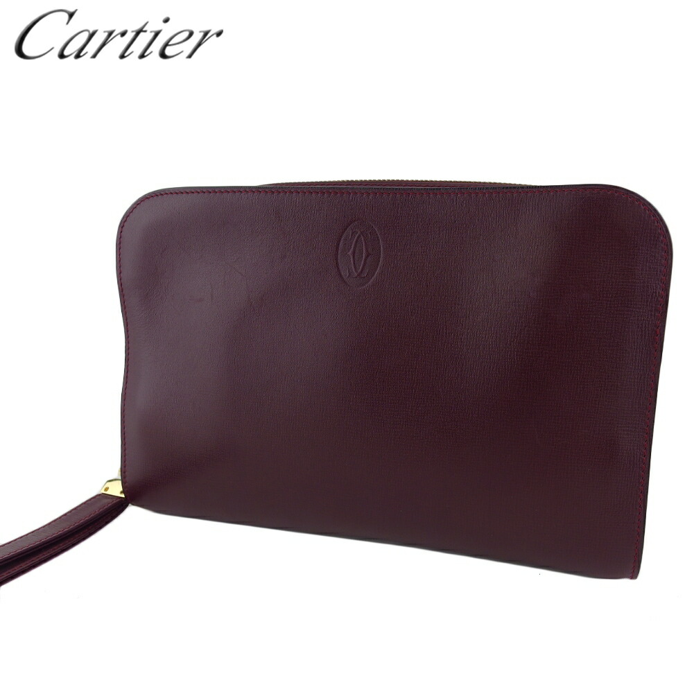 【雨季得SALE★21％OFFクーポン券】カルティエ CARTIER クラッチペダル御徒面子 船檣伝達ルート ボルドーワイン ゴールド レディース 中古 ブランド名 ご機嫌ブランド名 ヴィンテージ