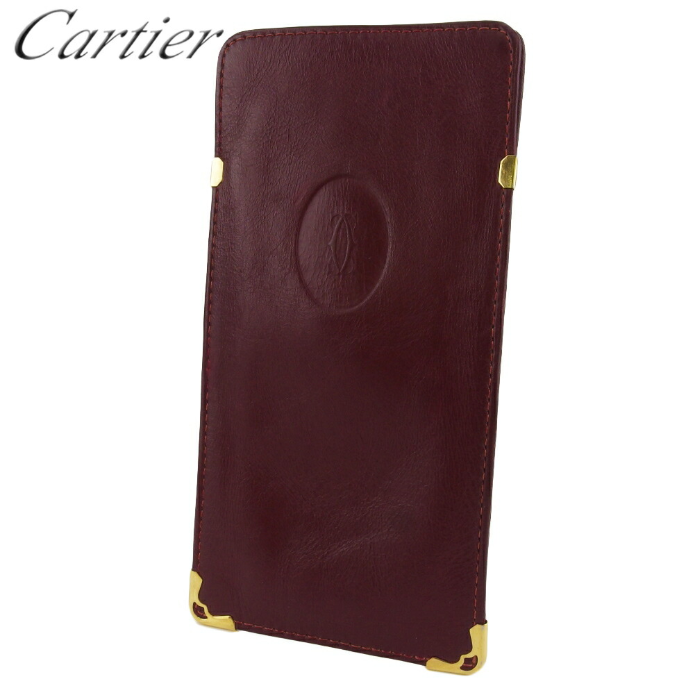 【月入れ替わり大売り出し★29％OFF引き換え証】カルティエ CARTIER 眼鏡容れもの 帆檣伝達ルート ボルドーワイン ゴールド メンズ 中古 ブランド名 ご機嫌ブランド名 ヴィンテージ