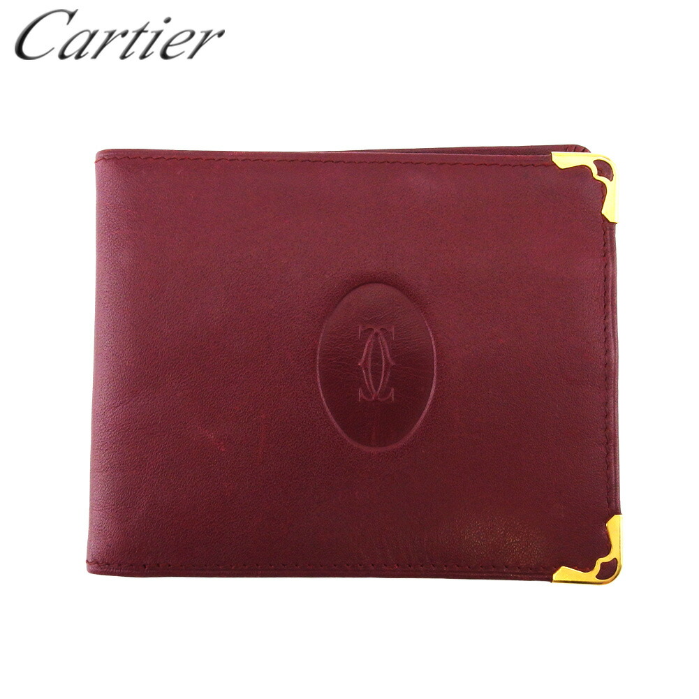【雨季得SALE★21％OFF引き換え証】カルティエ CARTIER 紙入れ 帆柱生産ライン ボルドーワイン ゴールド レディース 中古 ブランド名 御機嫌ブランド名 ヴィンテージ