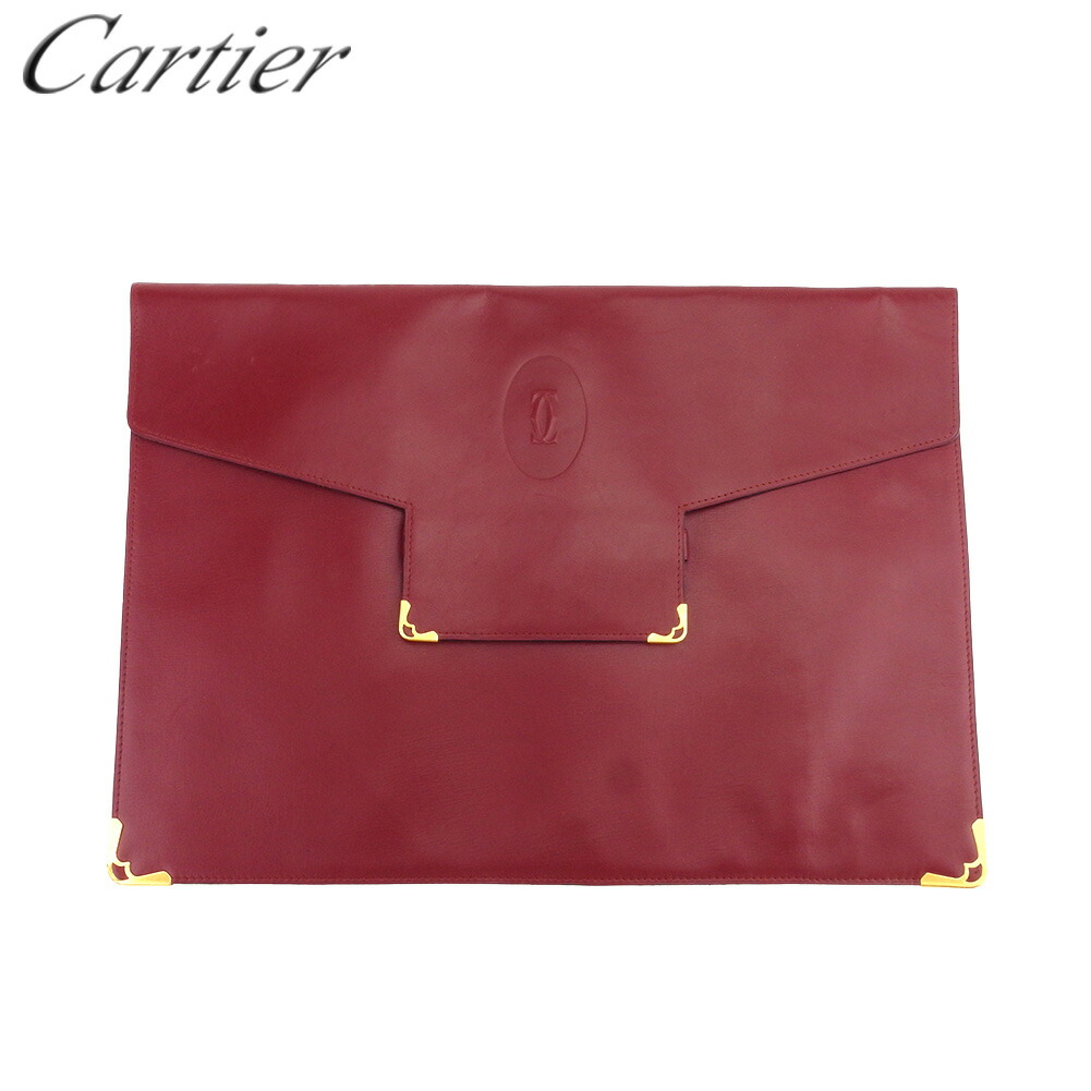 【月入れ替わり大売り出し★29％OFF引き換え証】カルティエ CARTIER クラッチペダル御徒面子 帆檣伝達ルート ボルドーワイン ゴールド メンズ 中古 ブランド名 ご機嫌ブランド名 ヴィンテージ