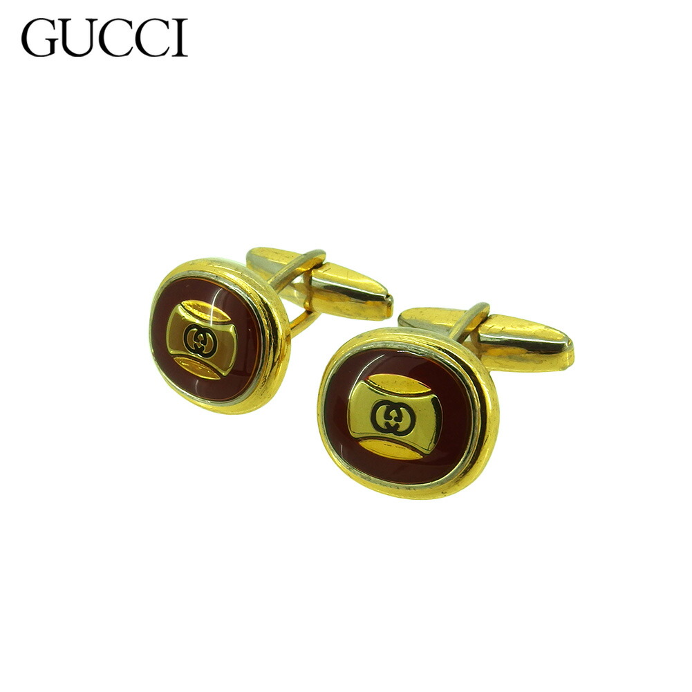 【百貨店SALE★最大限度50％OFF】グッチ GUCCI 折り返し ダブルG インターロッキングG スウィヴル式 ゴールド ボルドーワイン しろがね色 メンズ 中古 ブランド名 御機嫌ブランド名 ヴィンテージ