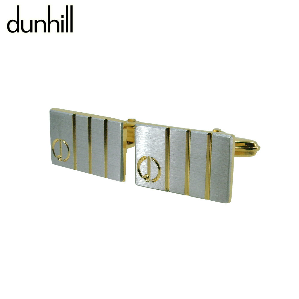 【雨季得SALE★21％OFF引き換え証】ダン吸血鬼 Dunhill 折り返し d目じるし 真四角 スウィヴル式 しろがね色 ゴールド メンズ 中古 ブランド名 御機嫌ブランド名 ヴィンテージ